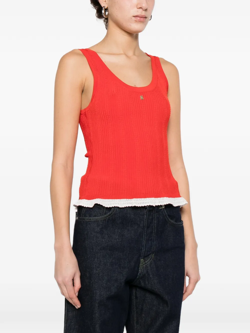 Lace Ribbed Top