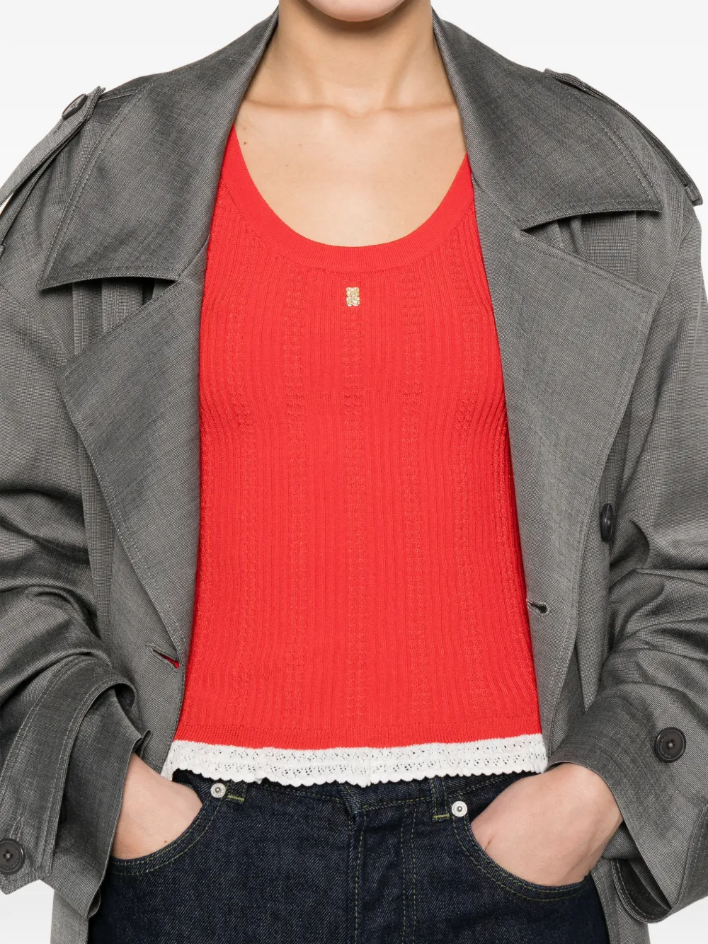 Lace Ribbed Top