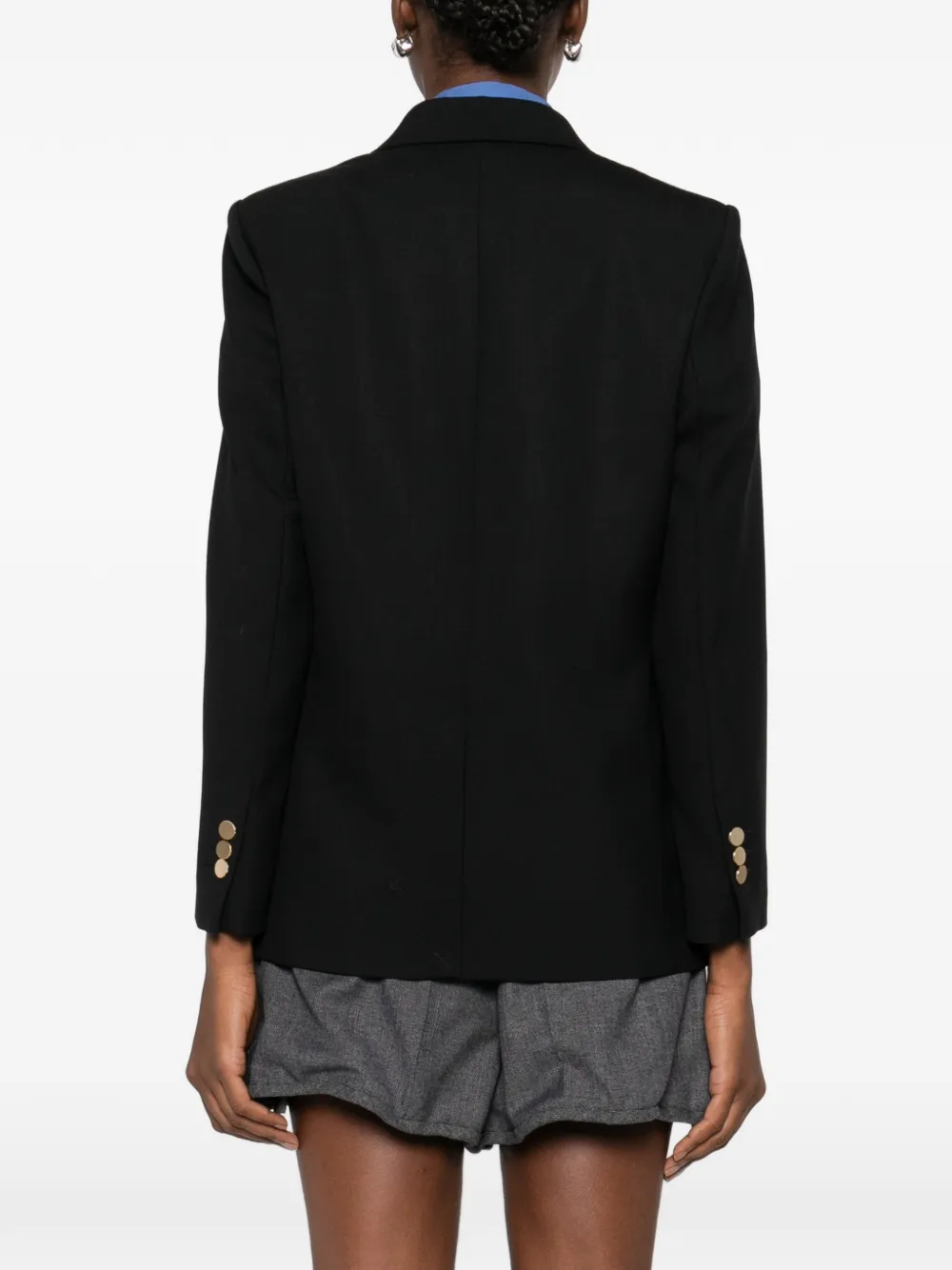 SANDRO Wollen blazer met dubbele rij knopen Zwart