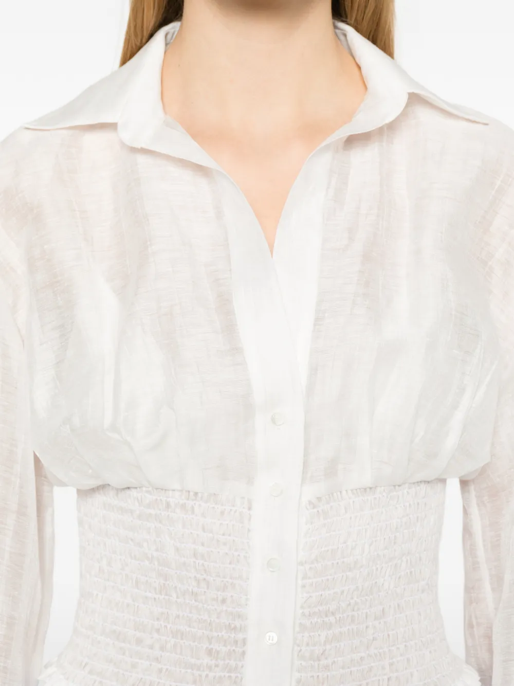 Smocked Linen Shirt