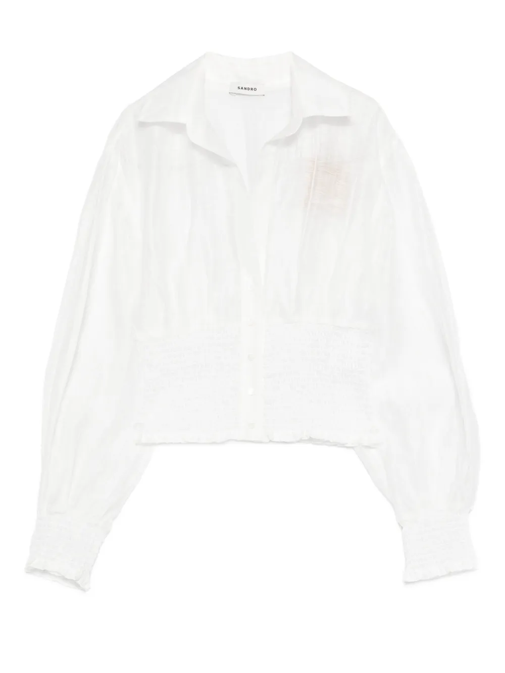 SANDRO Camicia con punto smock - Bianco