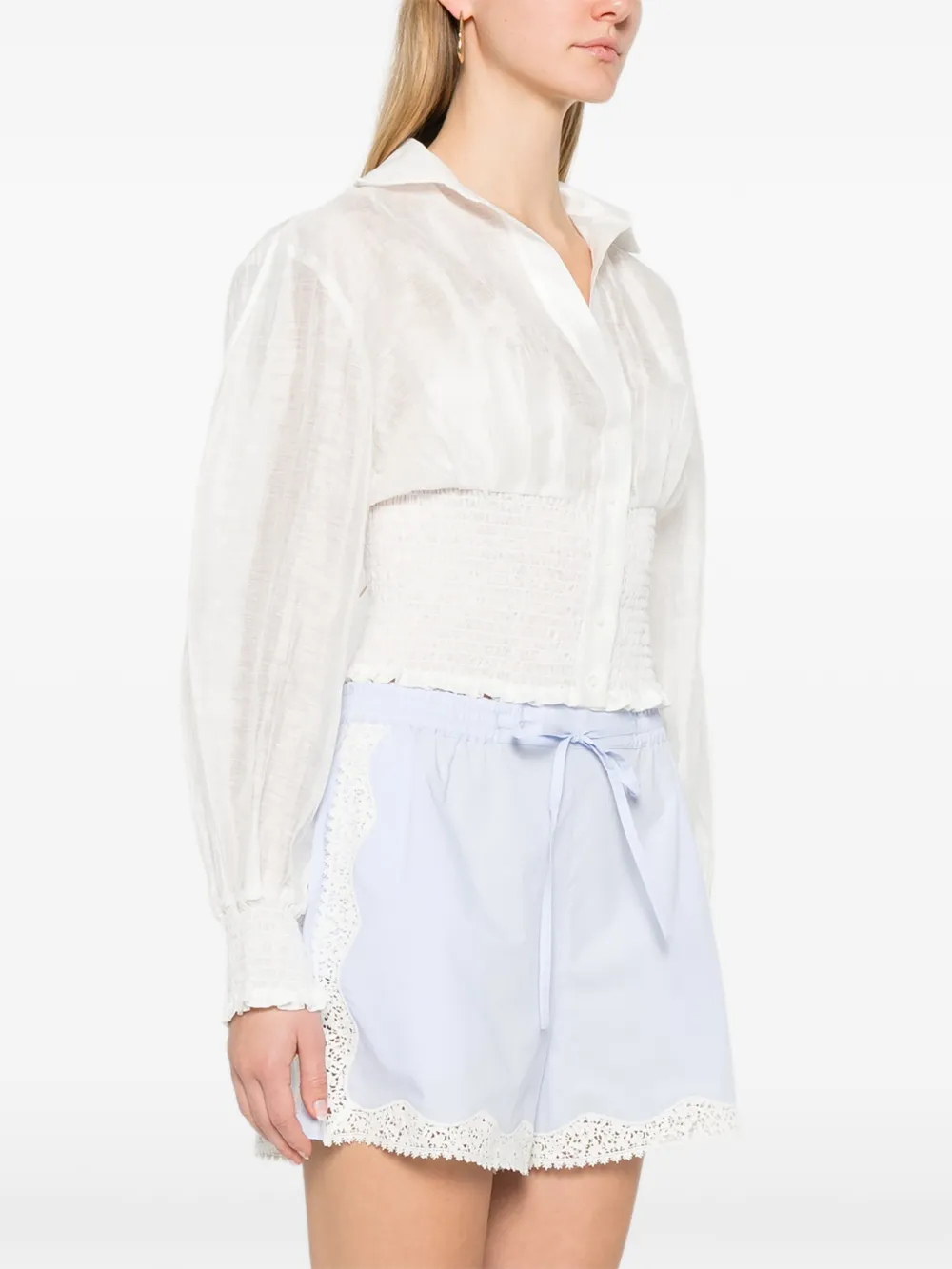 Smocked Linen Shirt