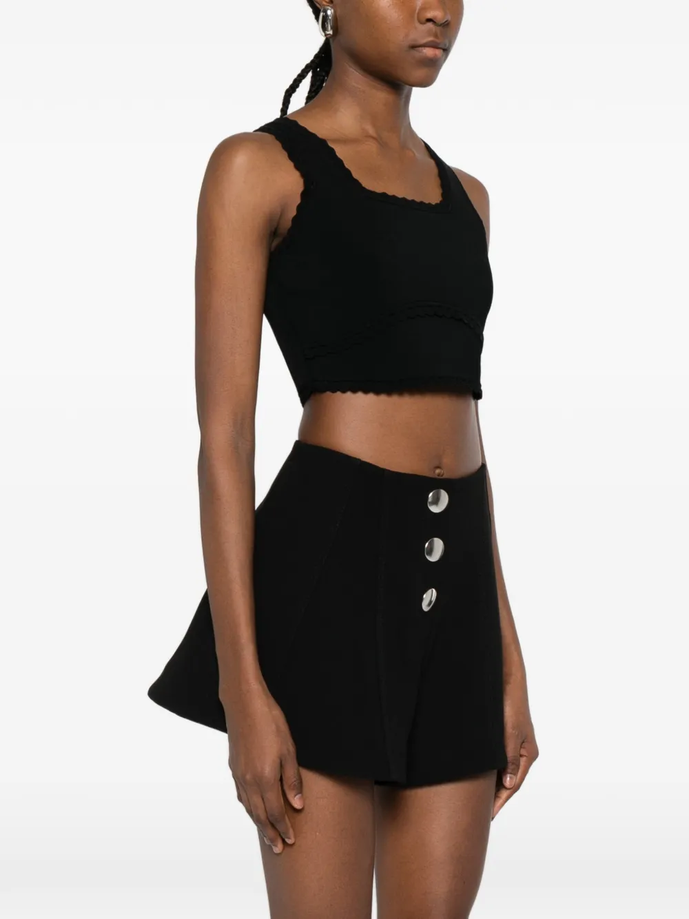  Sandro Scallop-trim Top - Black 