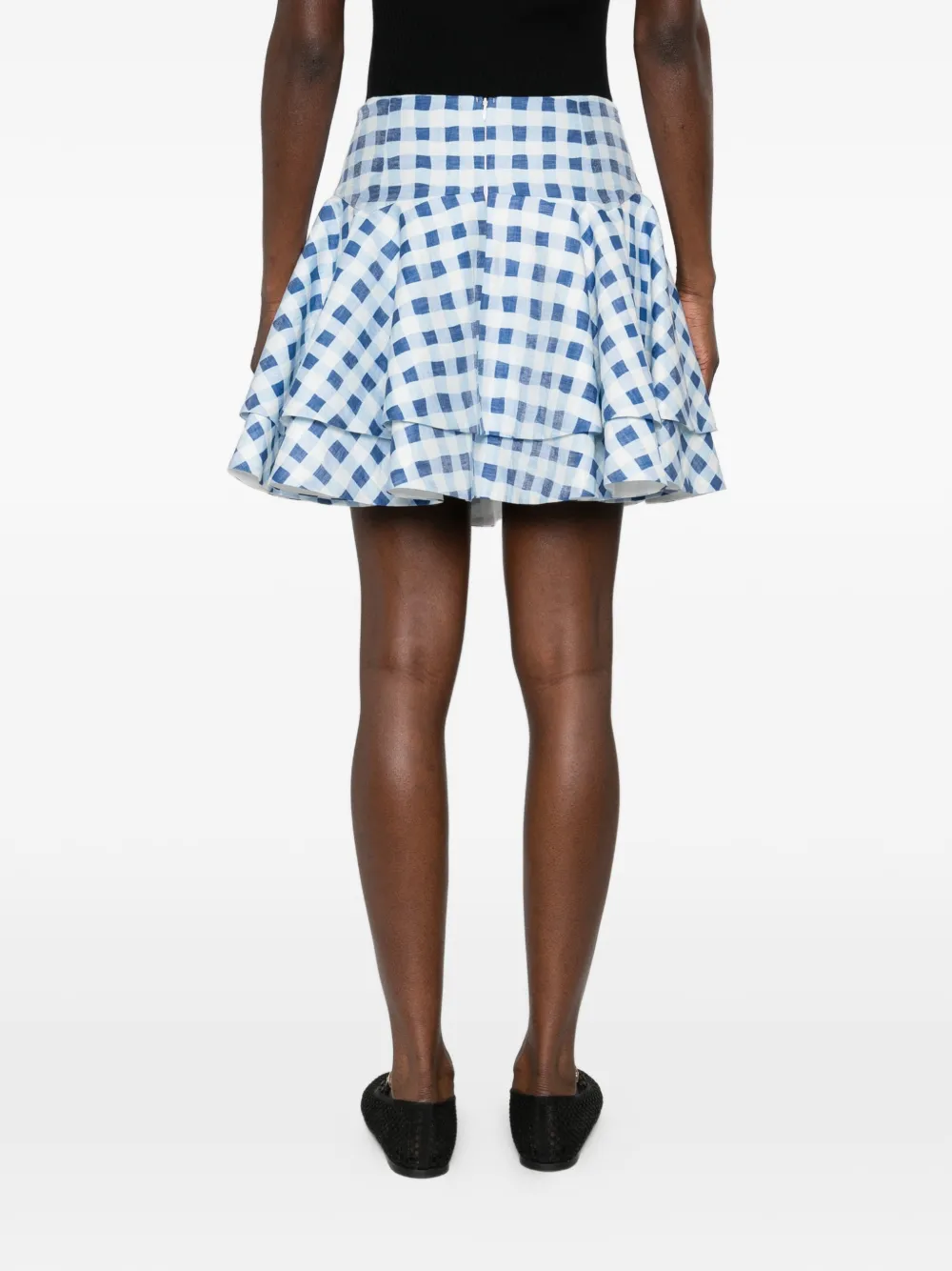 SANDRO Geruite mini-rok Wit