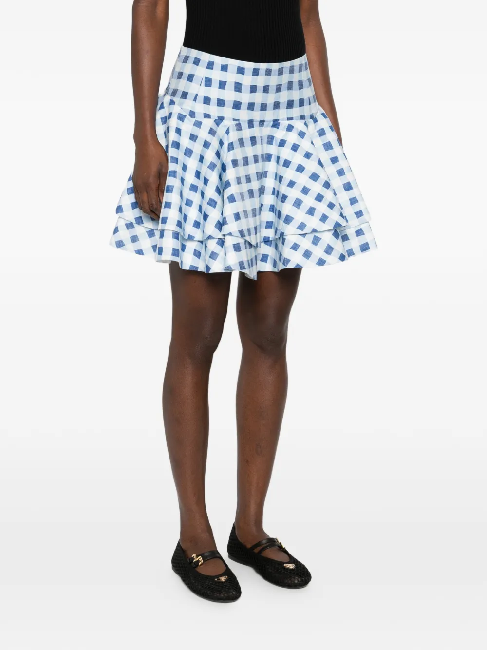  Sandro Check-pattern Mini Skirt - White 