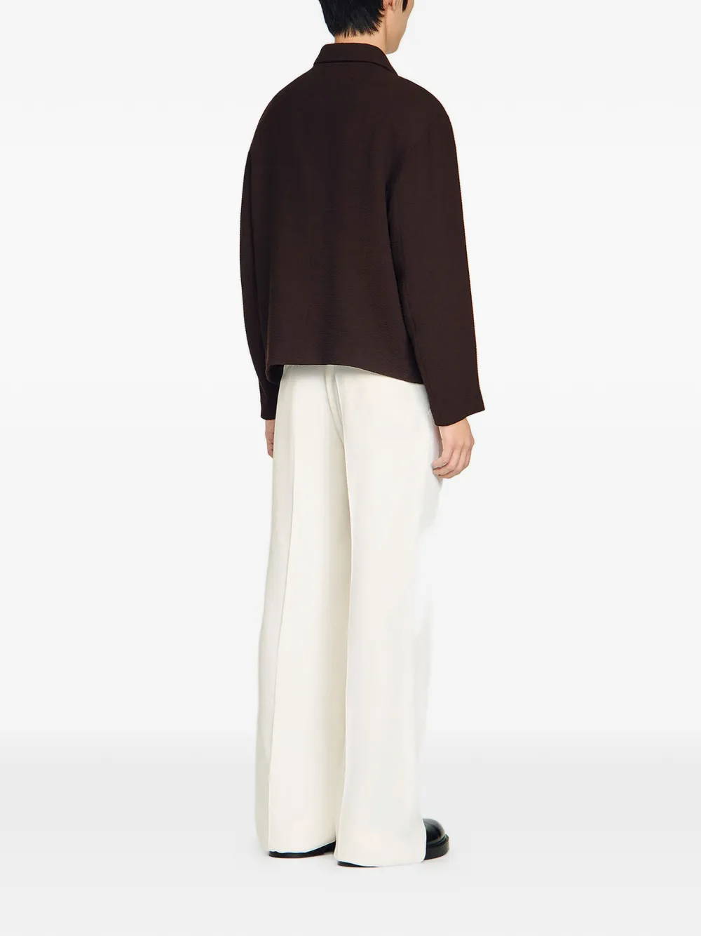  Sandro Embossed Zip Jacket - Brown 