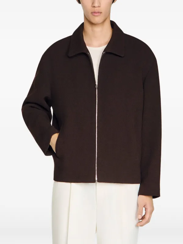 SANDRO ジップアップ ジャケット | ブラウン | FARFETCH JP