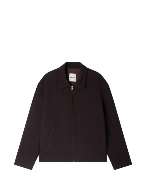 SANDRO waffled regular collar zip jacket