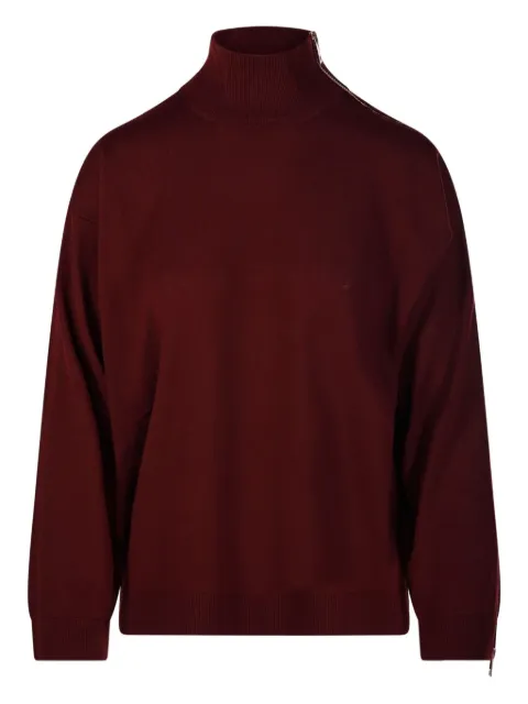 Nude side zip turtleneck sweater