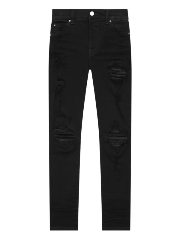 AMIRI KIDS MX1 ダメージ ジーンズ | ブラック | FARFETCH JP