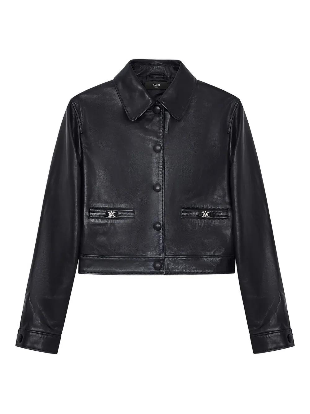 AMIRI Giacca in pelle con bottoni - Nero