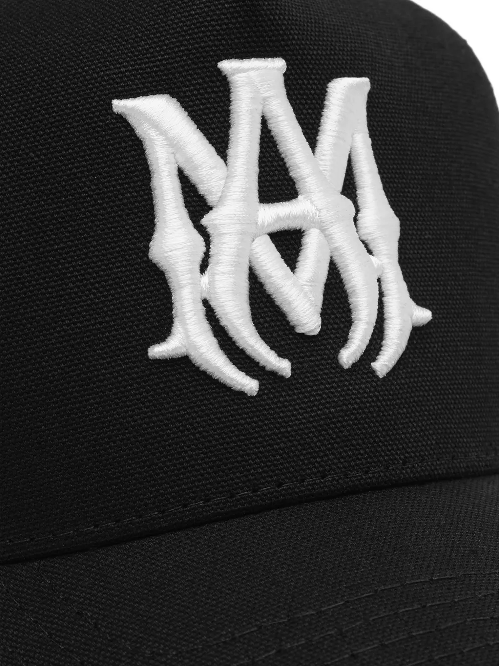 Amiri Ma Embroidered Trucker Cap In Black