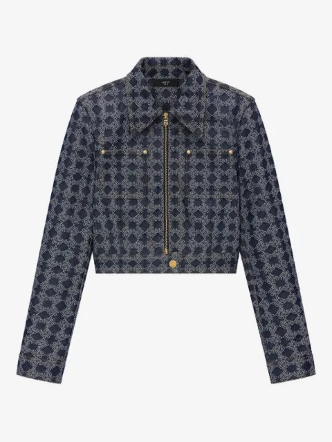 AMIRI MA Quad patterned zip-up denim jacket