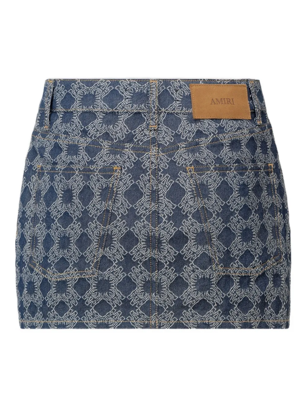  Amiri Quad Denim Mini Skirt - Blue 