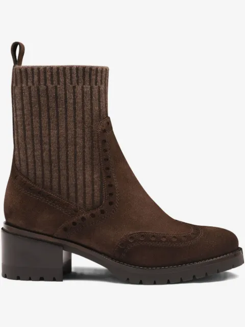 Santoni suede wingtip boots