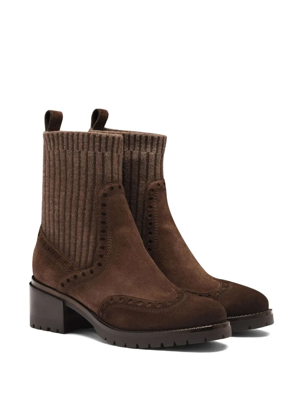 Santoni suede wingtip boots Bruin