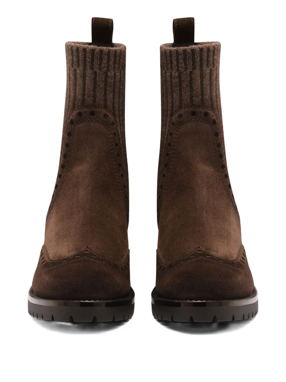 Santoni suede wingtip boots Bruin