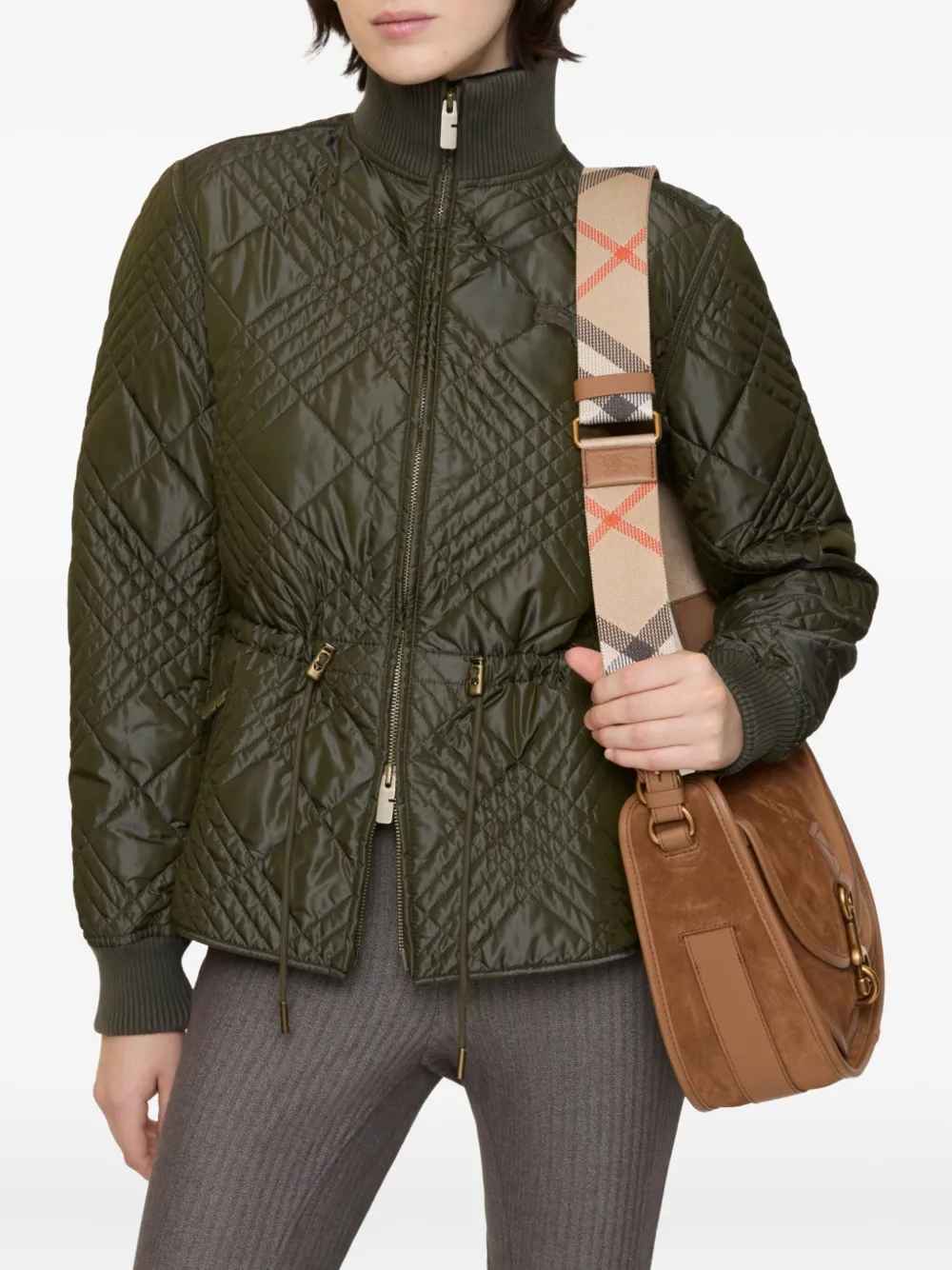 Burberry Jack met trekkoordtaille Groen