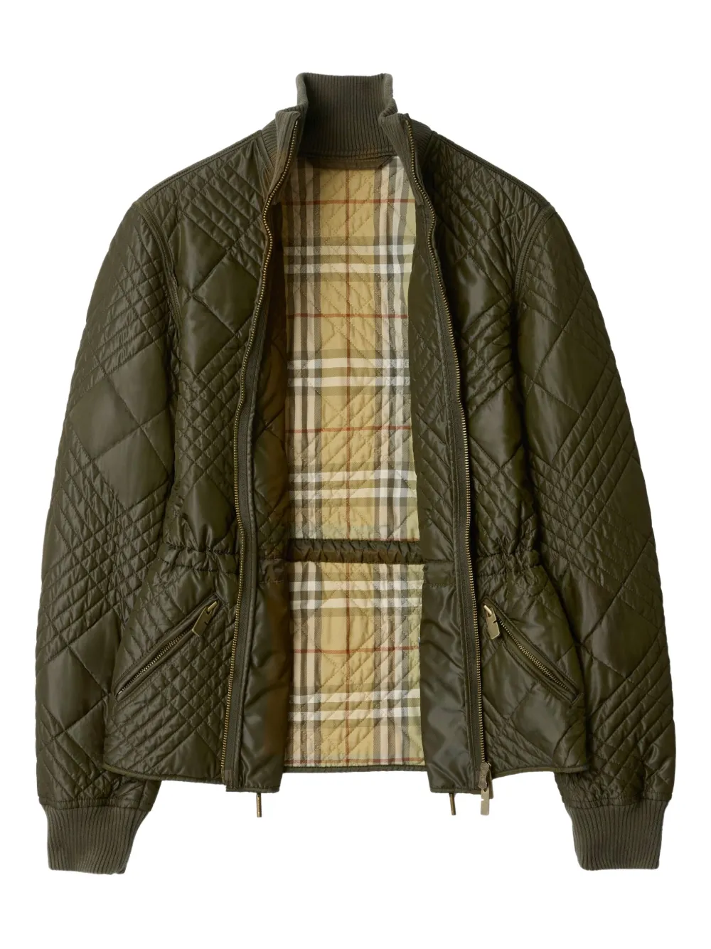 Burberry Jack met trekkoordtaille Groen
