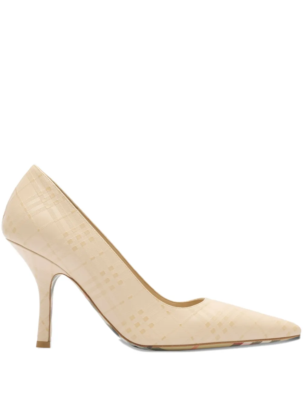 Burberry Gewatteerde geruite leren Dame pumps Beige