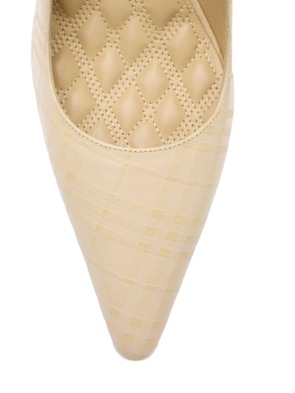 Burberry Gewatteerde geruite leren Dame pumps Beige