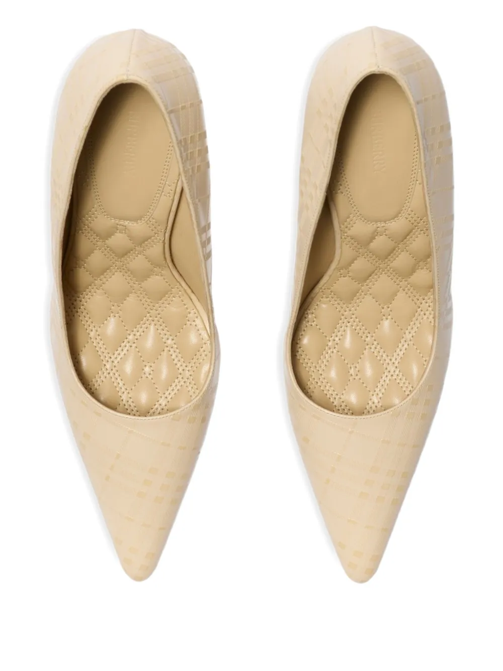 Burberry Gewatteerde geruite leren Dame pumps Beige