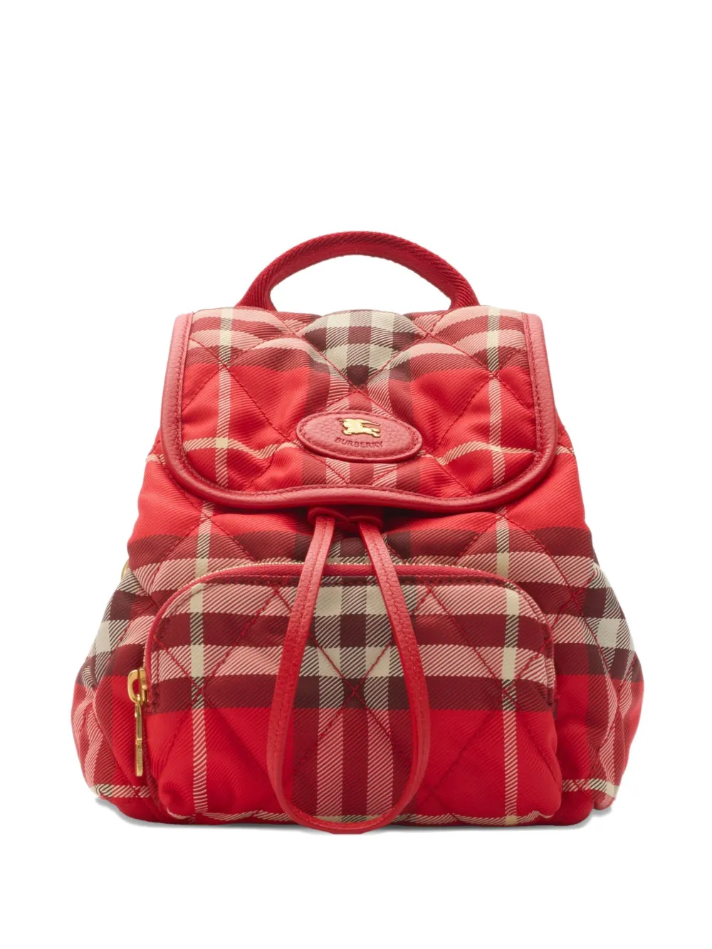 Burberry Borsa Horseshoe mini trapuntata con motivo a quadri - Rosso