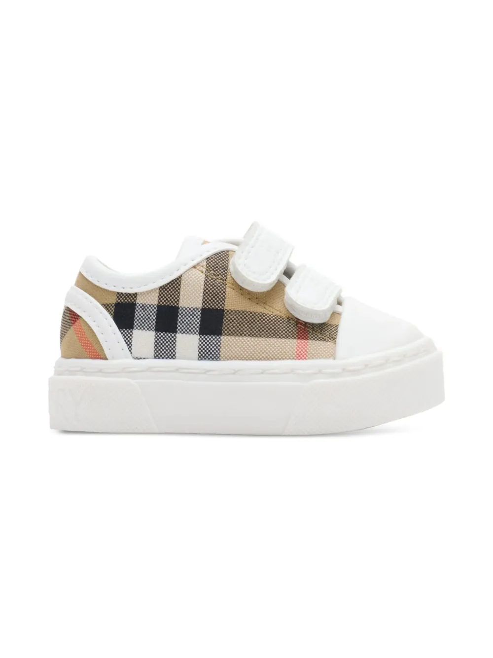 Burberry Kids Sneakers met klittenband Beige
