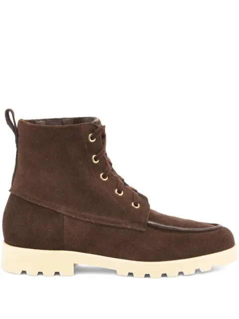 Santoni lace-up suede boots