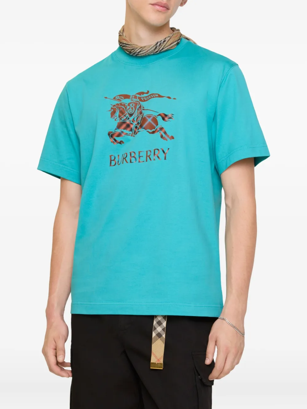 Burberry Katoenen T-shirt met logo - Blauw