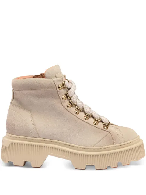 Santoni suede lug-sole hiking boots