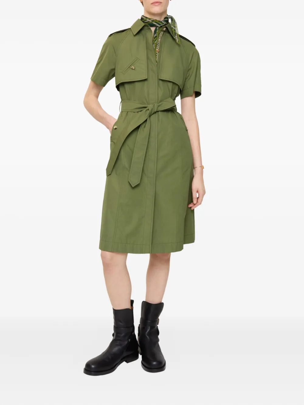 Burberry Midi-jurk met knoopsluiting - Groen