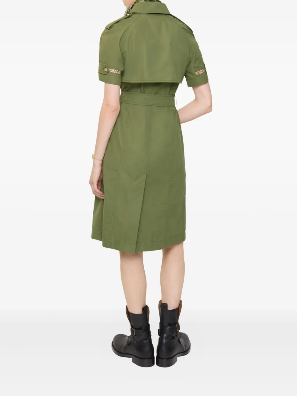 Burberry Button-fastening Midi Dress In Green
