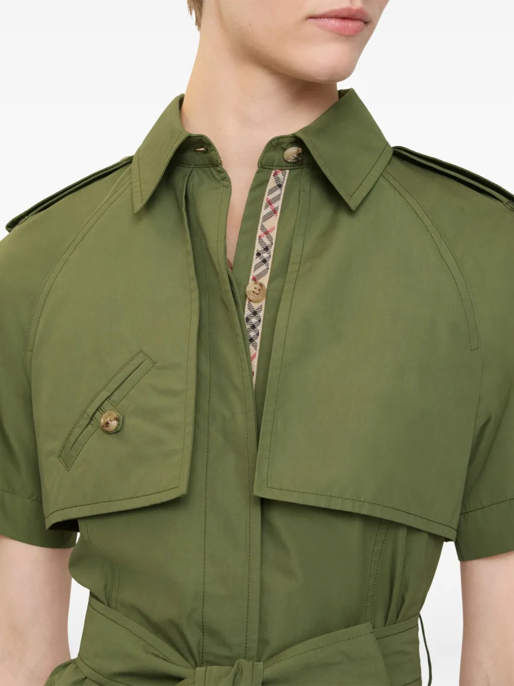 Burberry Button-fastening Midi Dress In Green