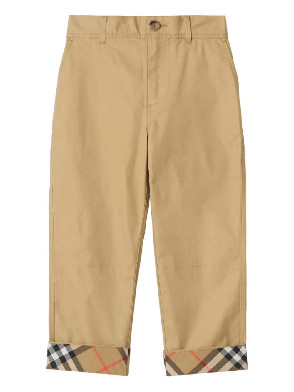 Burberry Kids check-trim trousers | Neutrals | Image 1