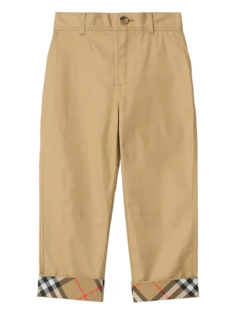 Burberry Kids check-trim trousers