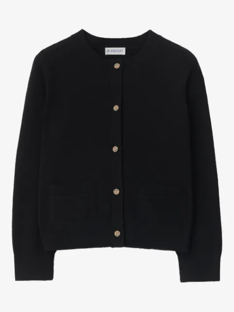 Burberry Kids checked elbow-patches cardigan