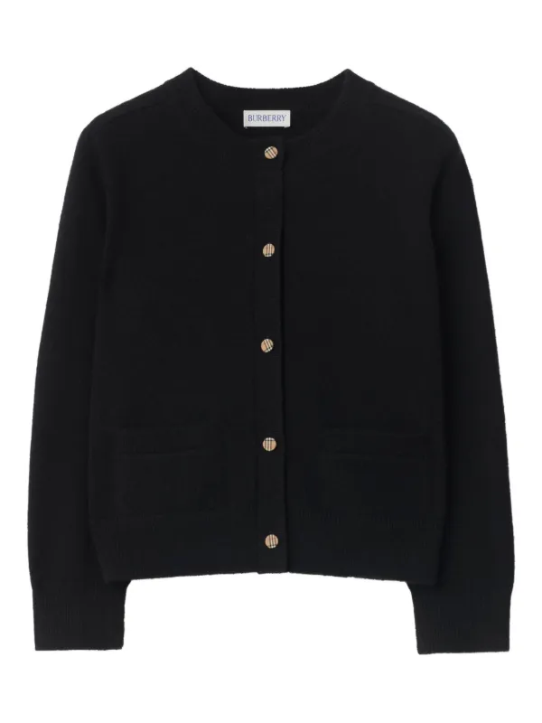 Burberry Children バーバリーチルドレン カーディガン 140 Burberry Kids Checked elbow-patches Cardigan | Black | FARFETCH