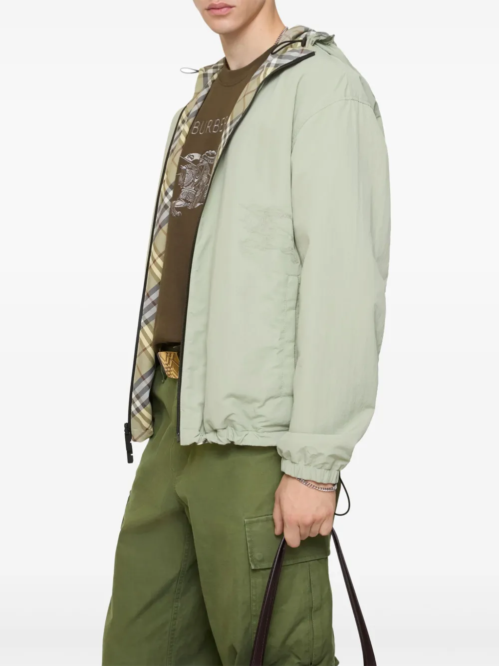 Burberry Geruit jack Groen