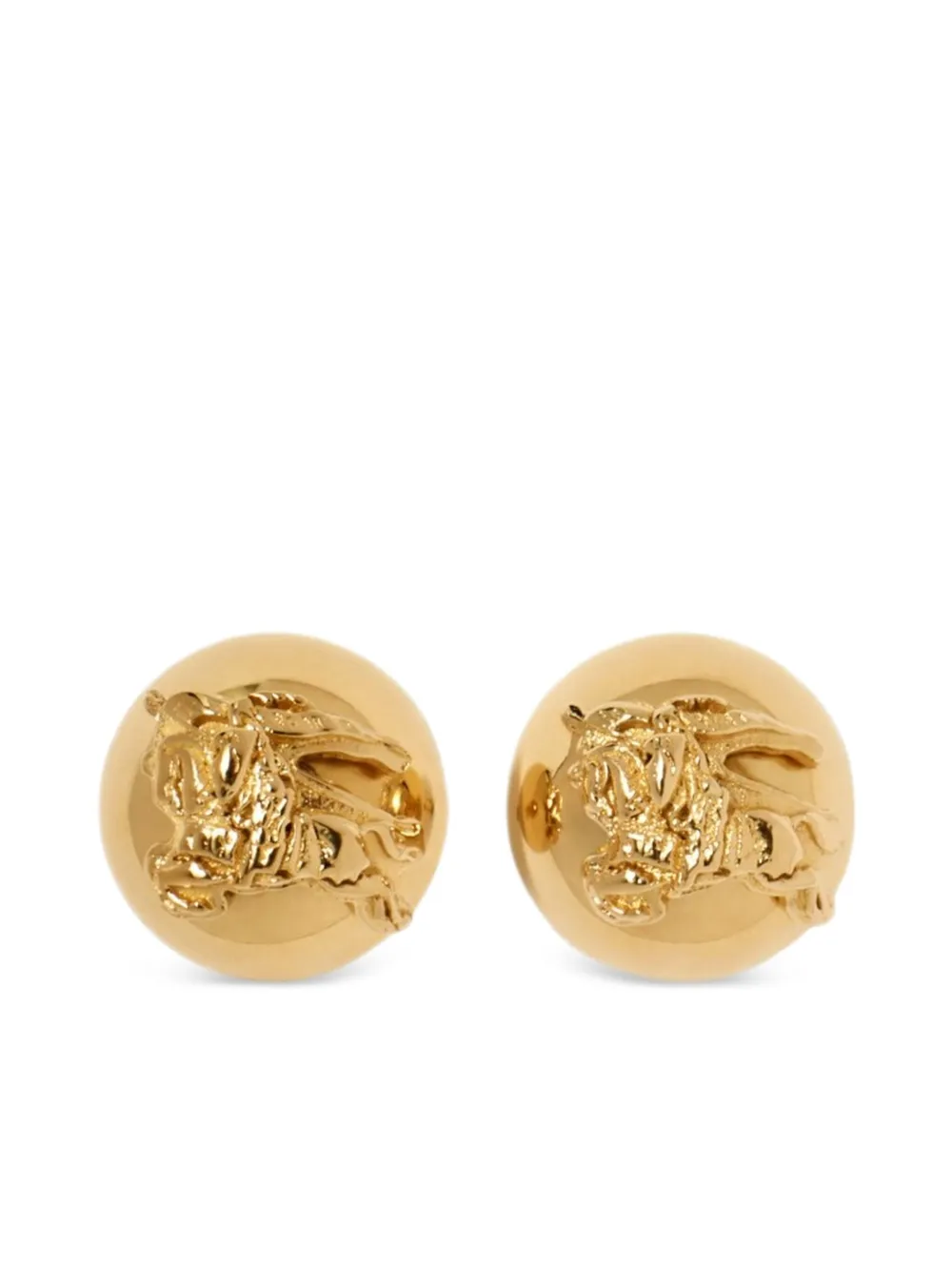 Burberry Equestrian-knight Sphere Stud Earrings In Gold