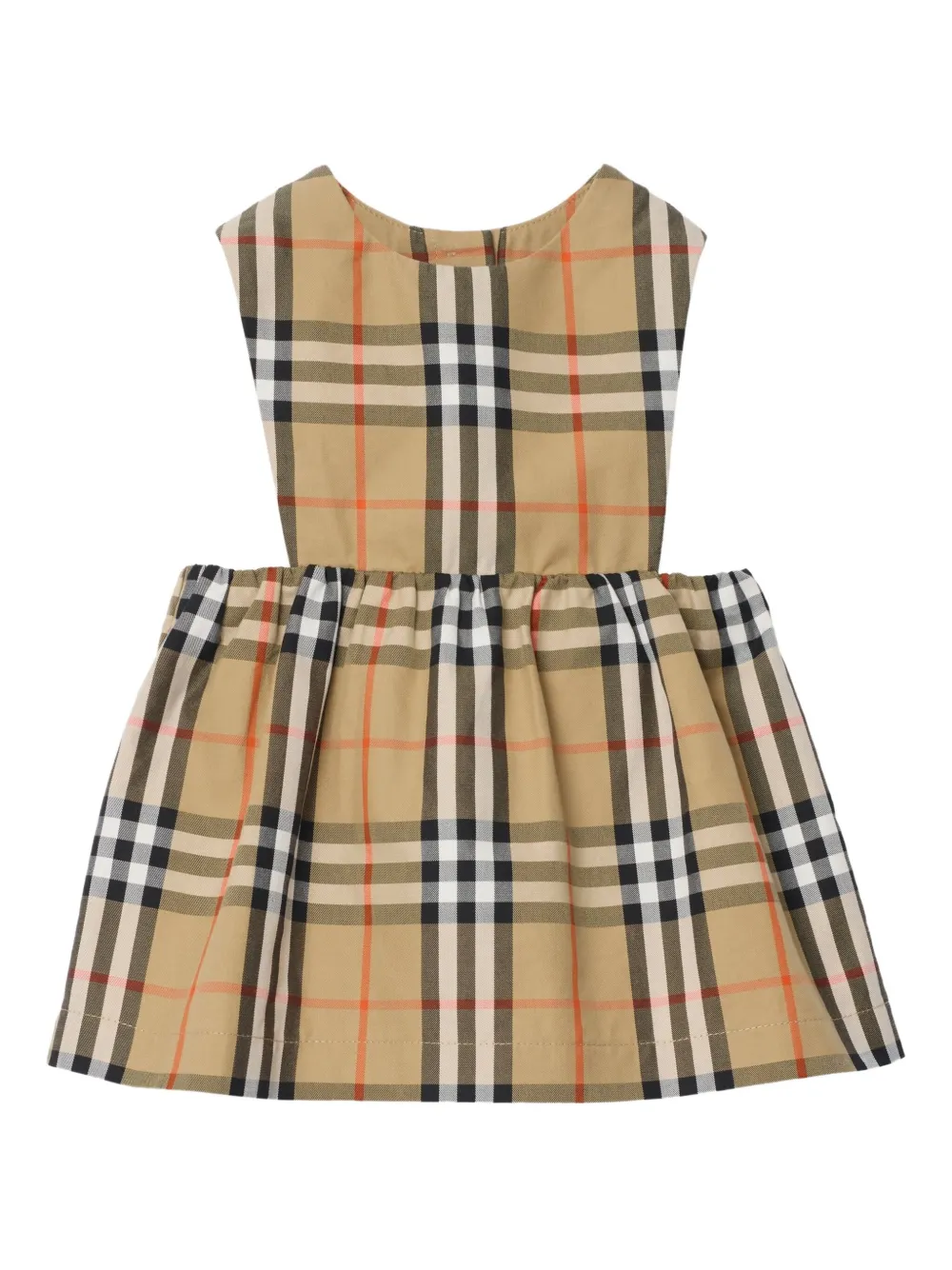 Burberry Kids Geruite jurk en romper - Bruin