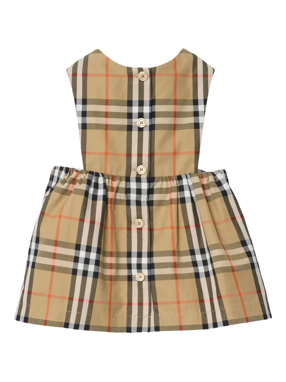 Burberry Kids Geruite jurk en romper Bruin