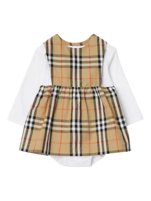 Burberry Kids set de body y vestido con motivo de cuadros