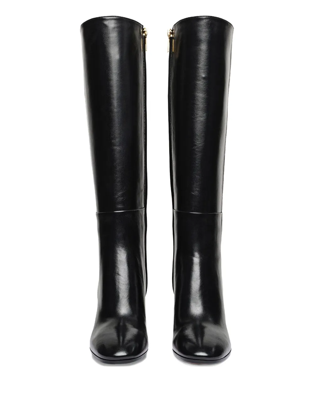 Santoni 85mm leather high-heel boots Zwart