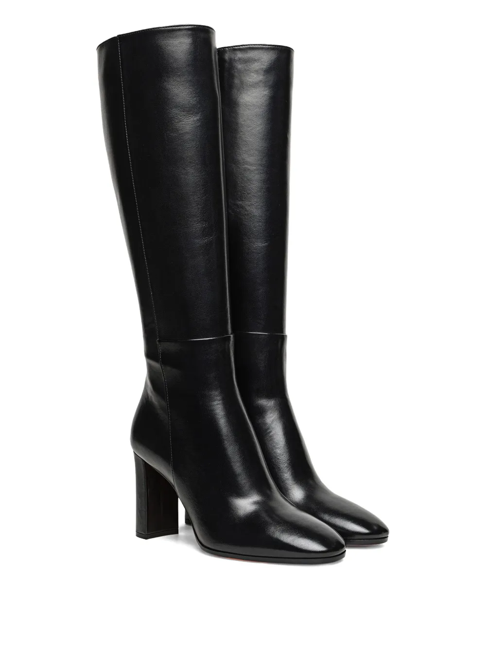 Santoni 85mm leather high-heel boots Zwart