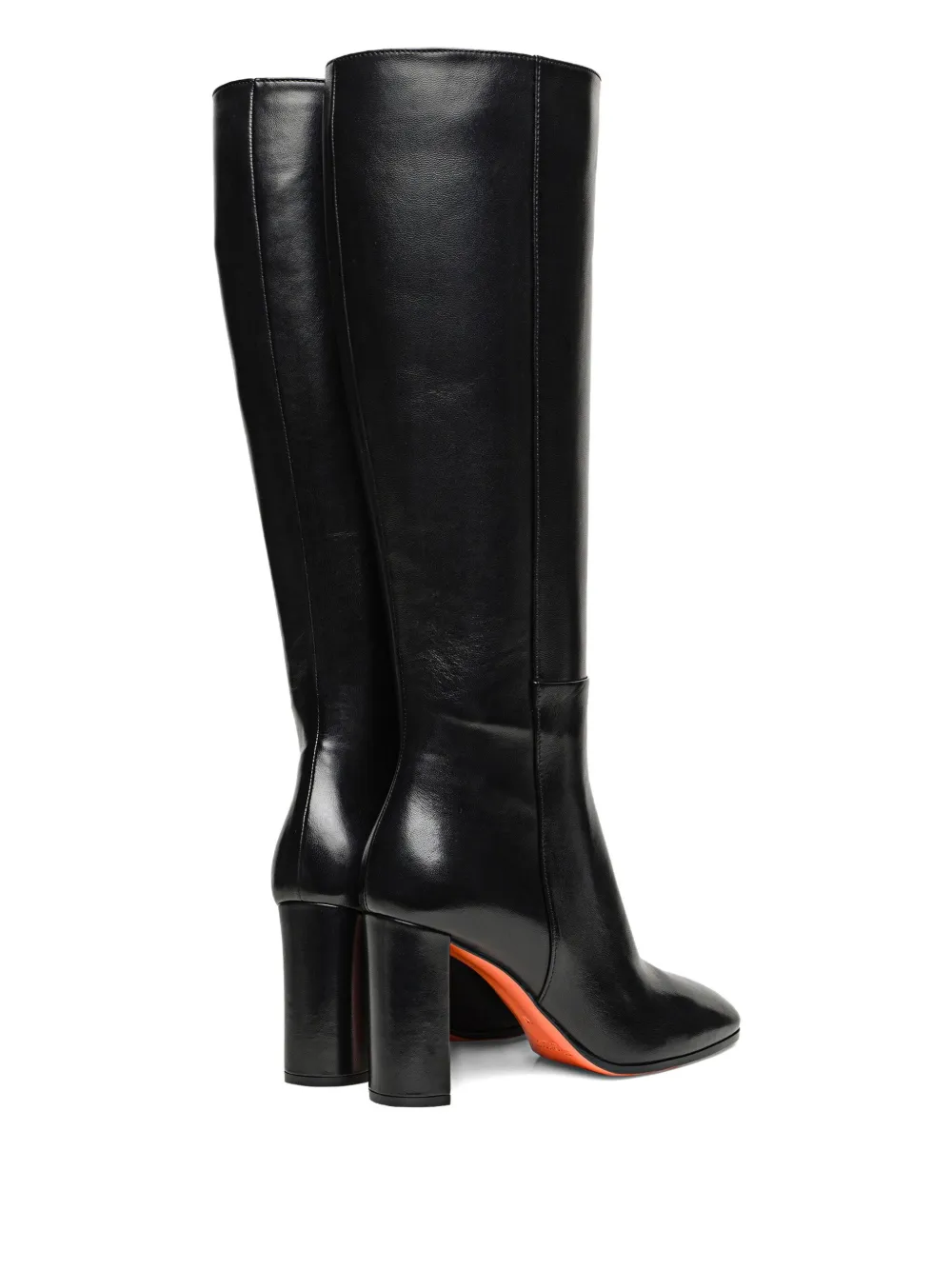Santoni 85mm leather high-heel boots Zwart