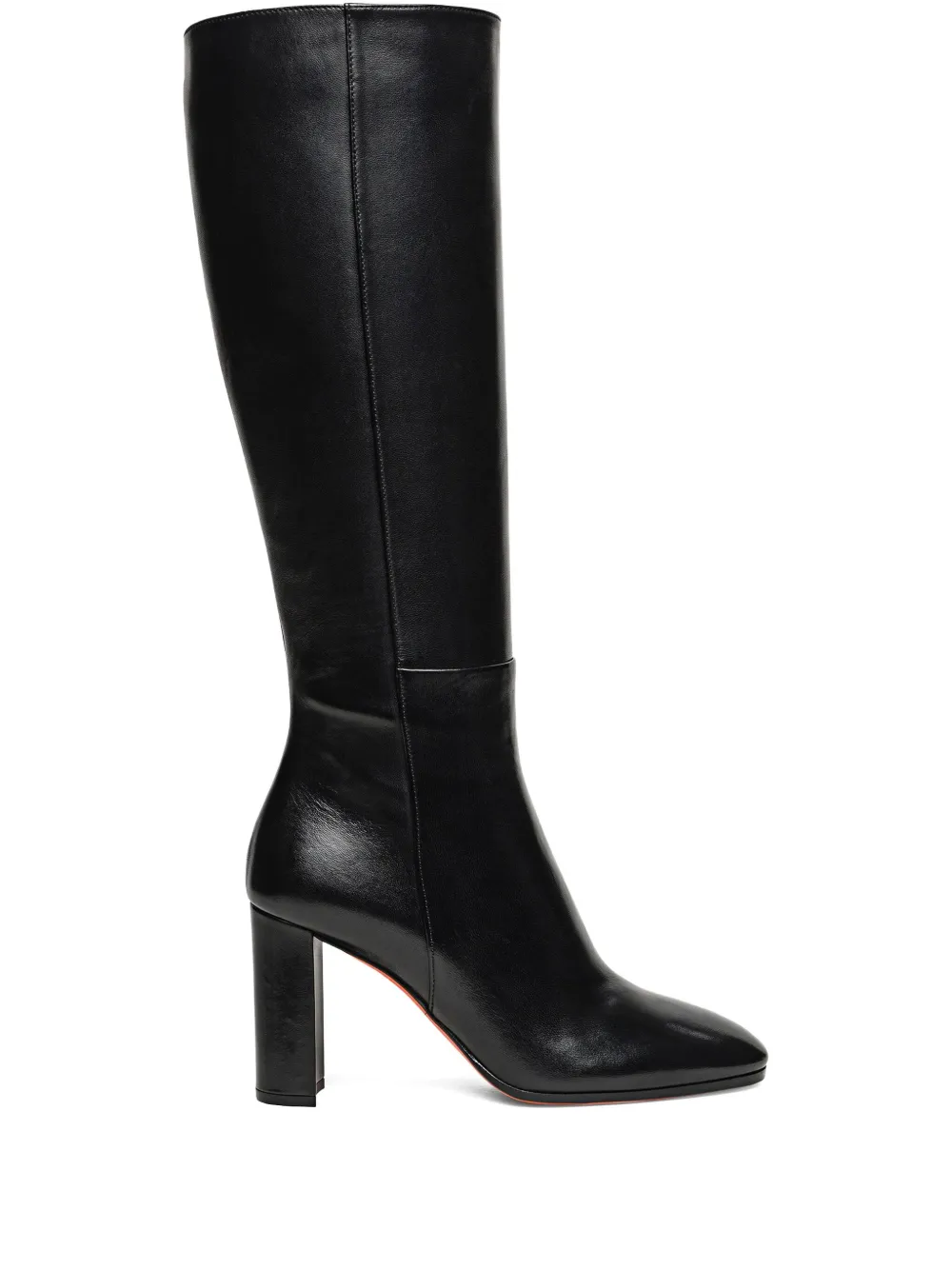 Santoni 85mm leather high-heel boots Zwart