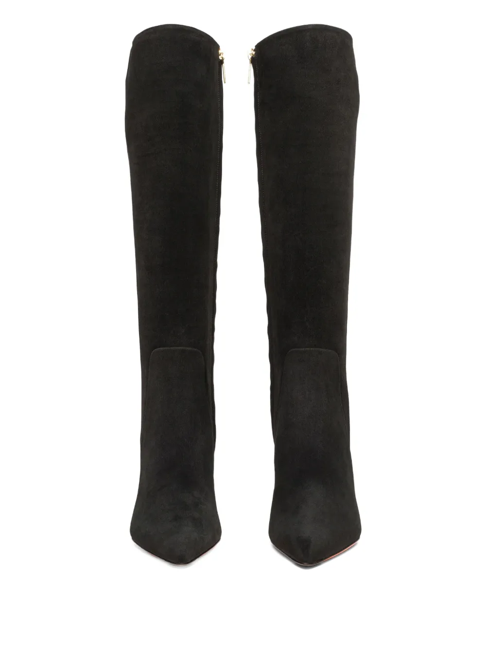 Santoni high-heel suede boots Zwart