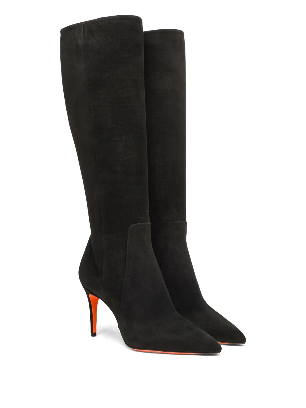 Santoni high-heel suede boots Zwart