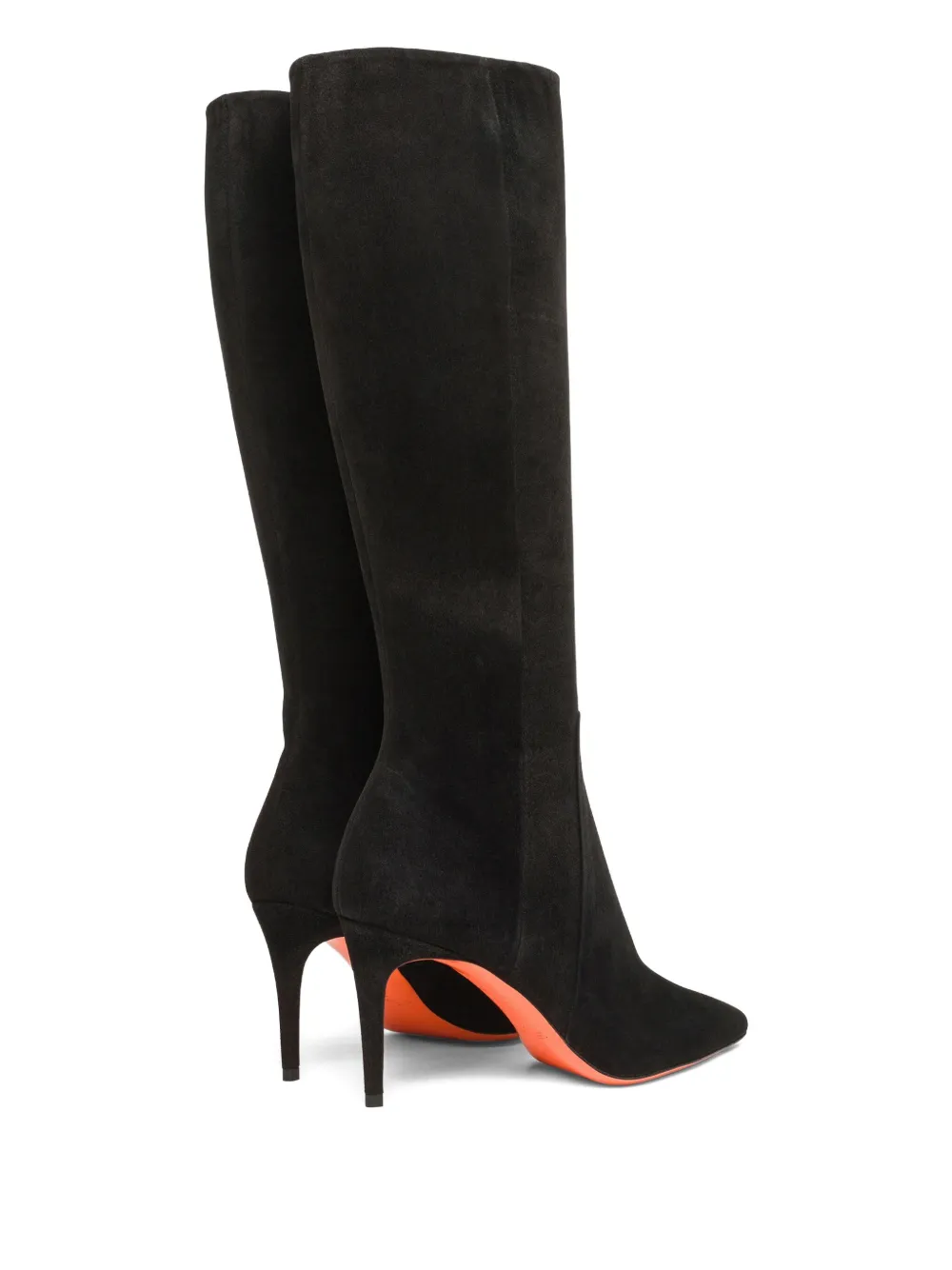 Santoni high-heel suede boots Zwart
